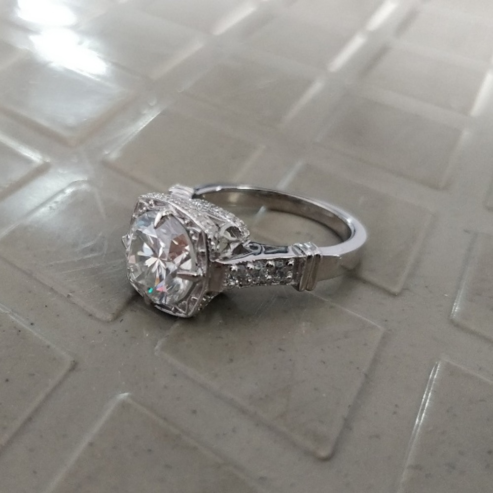 2.5Ct Art Deco Moissanite Ring